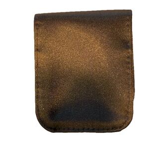 Earbud Case Sleek Shiny Bronze Brown Snap Closure